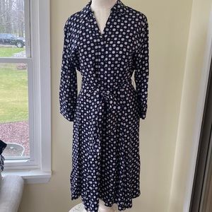 Ann Taylor factory dress button front tie waist size 14p NWT